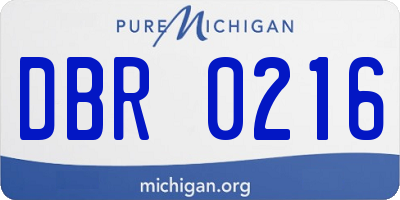 MI license plate DBR0216