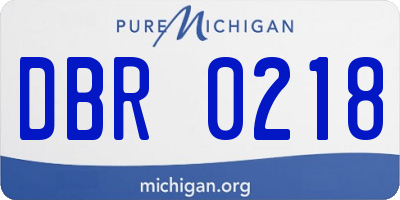 MI license plate DBR0218