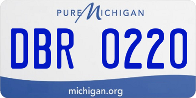 MI license plate DBR0220