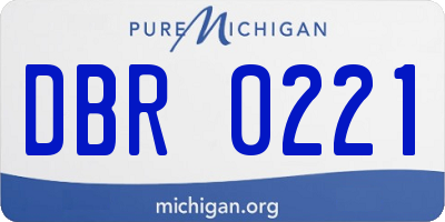 MI license plate DBR0221