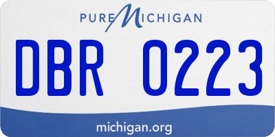 MI license plate DBR0223