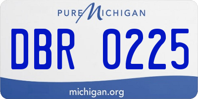 MI license plate DBR0225