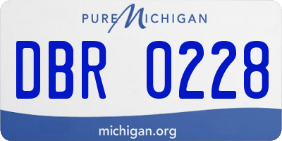 MI license plate DBR0228