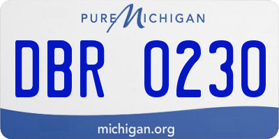 MI license plate DBR0230