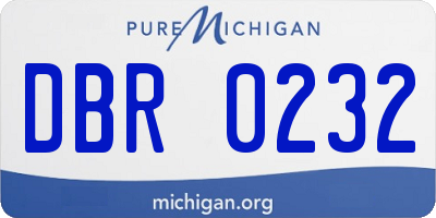 MI license plate DBR0232