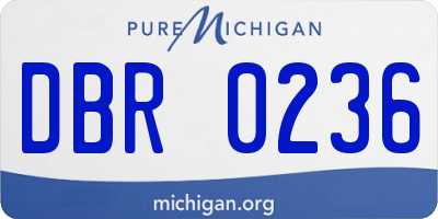 MI license plate DBR0236