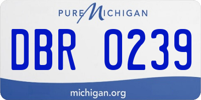 MI license plate DBR0239