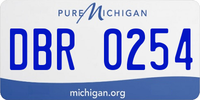 MI license plate DBR0254