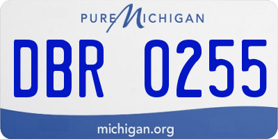 MI license plate DBR0255