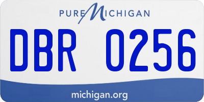 MI license plate DBR0256