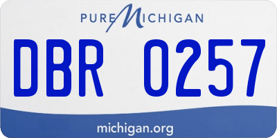 MI license plate DBR0257