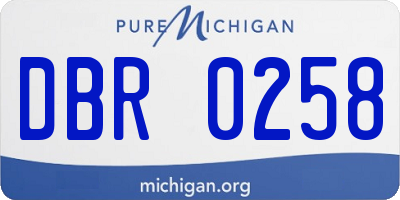 MI license plate DBR0258