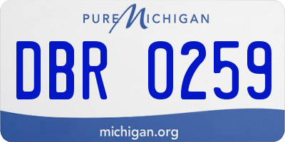 MI license plate DBR0259