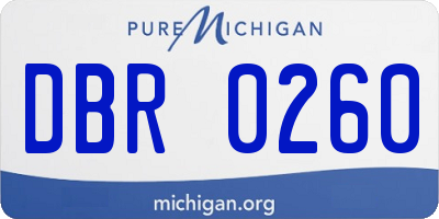 MI license plate DBR0260