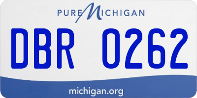 MI license plate DBR0262