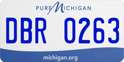 MI license plate DBR0263