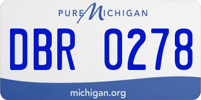 MI license plate DBR0278