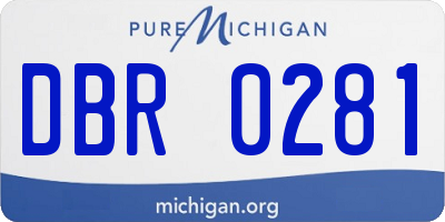 MI license plate DBR0281