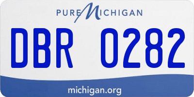MI license plate DBR0282