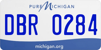 MI license plate DBR0284