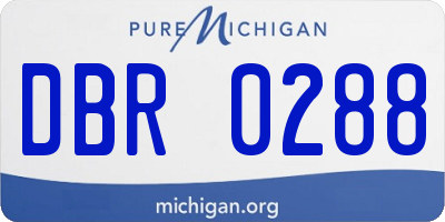 MI license plate DBR0288