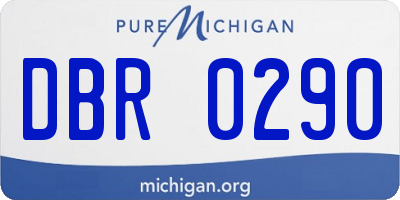 MI license plate DBR0290