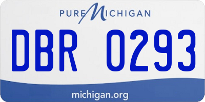 MI license plate DBR0293