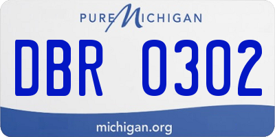 MI license plate DBR0302
