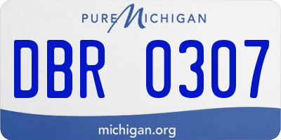 MI license plate DBR0307