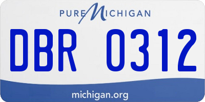 MI license plate DBR0312