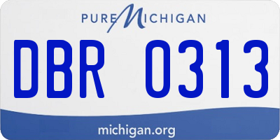 MI license plate DBR0313