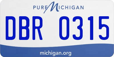 MI license plate DBR0315