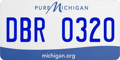 MI license plate DBR0320