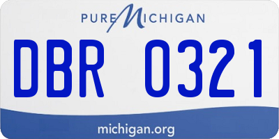 MI license plate DBR0321