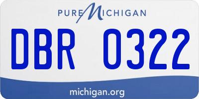 MI license plate DBR0322