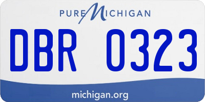 MI license plate DBR0323