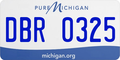 MI license plate DBR0325
