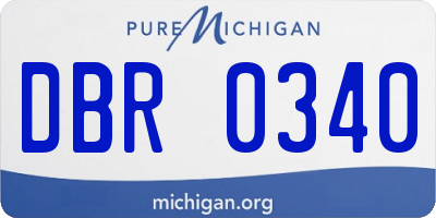 MI license plate DBR0340