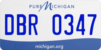 MI license plate DBR0347