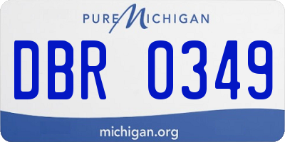 MI license plate DBR0349