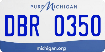 MI license plate DBR0350