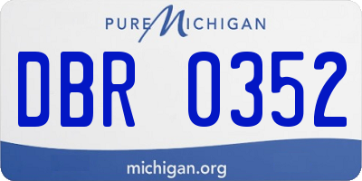MI license plate DBR0352