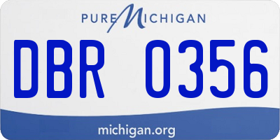 MI license plate DBR0356