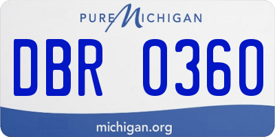 MI license plate DBR0360