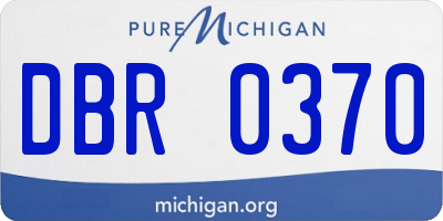 MI license plate DBR0370