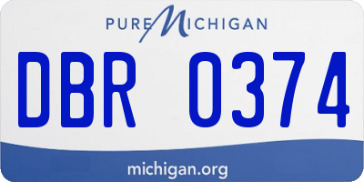 MI license plate DBR0374