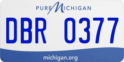 MI license plate DBR0377