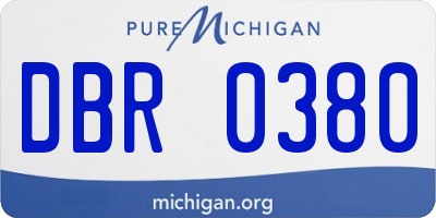 MI license plate DBR0380