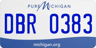 MI license plate DBR0383