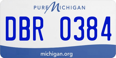 MI license plate DBR0384